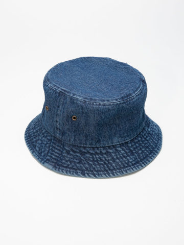 RARE Newhattan Mixed Metal Studs on Blue Denim Bucket Hat NEWHATTAN Classic Denim Bucket Hat Size S/M Blue - $17  main image 2